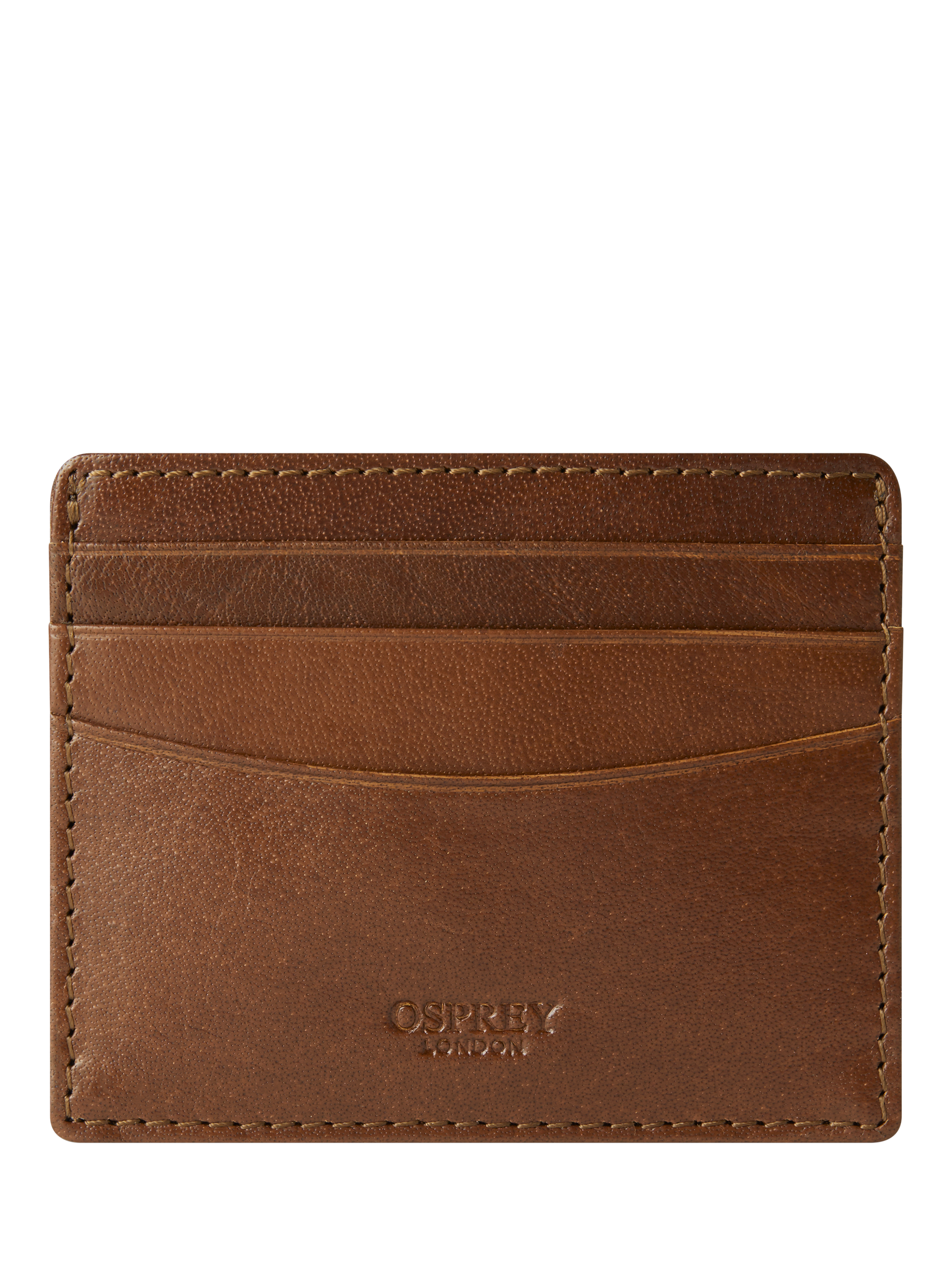 Product image 4 of 5, which shows OSPREY LONDON The Campbell Leather Card Holder and Keyring Set, Cognac