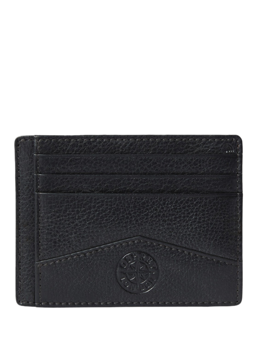 Product image 2 of 5, which shows OSPREY LONDON The Compass Leather Card Holder, Black
