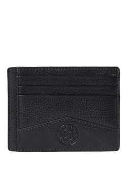 OSPREY LONDON The Compass Leather Card Holder, Black - view 2, Black
