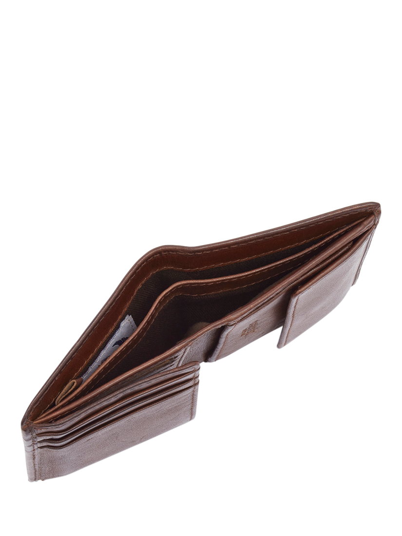 Product image 5 of 6, which shows OSPREY LONDON The X-Stitch Leather Micro Card and Coin Wallet, Chestnut