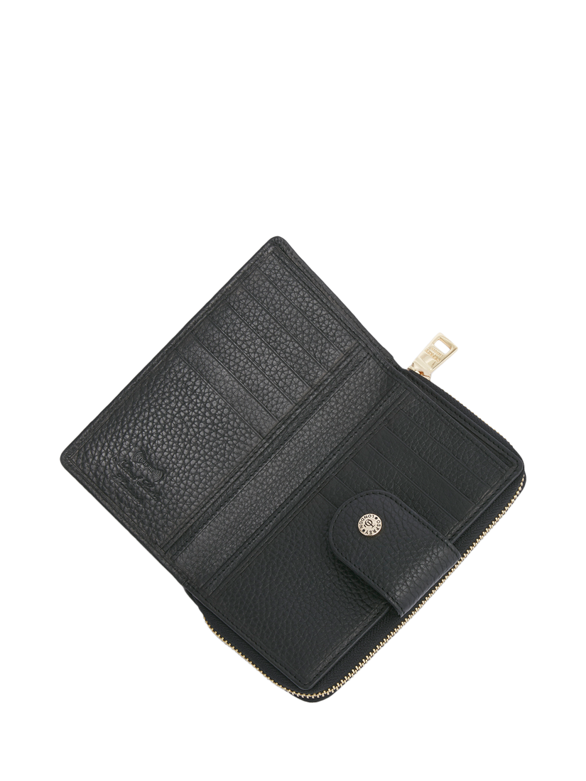Product image 4 of 5, which shows OSPREY LONDON The Carla Leather Zip Around Purse, Black