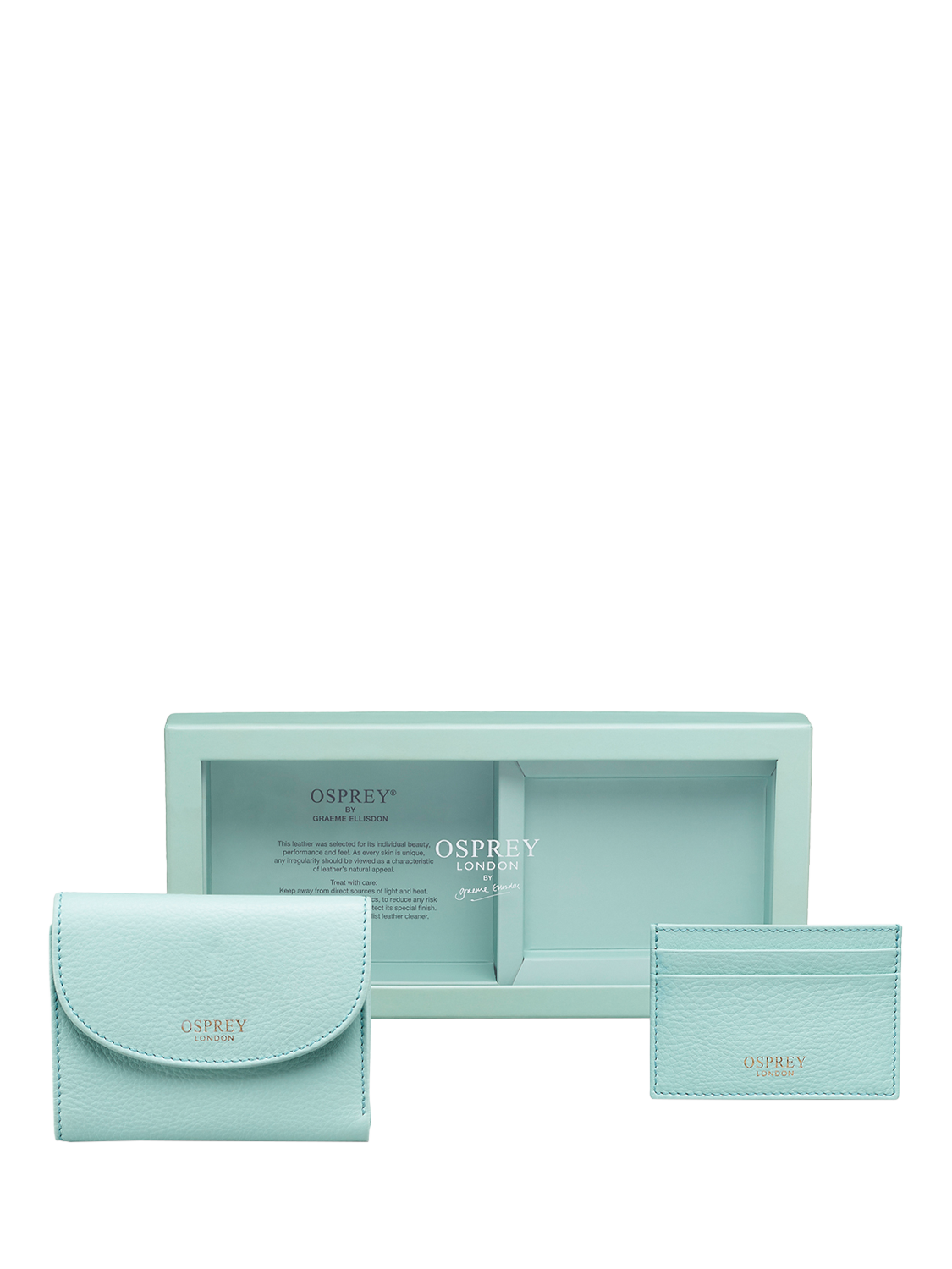 Product image 2 of 9, which shows OSPREY LONDON The Tilly Leather Purse Set, Arctic