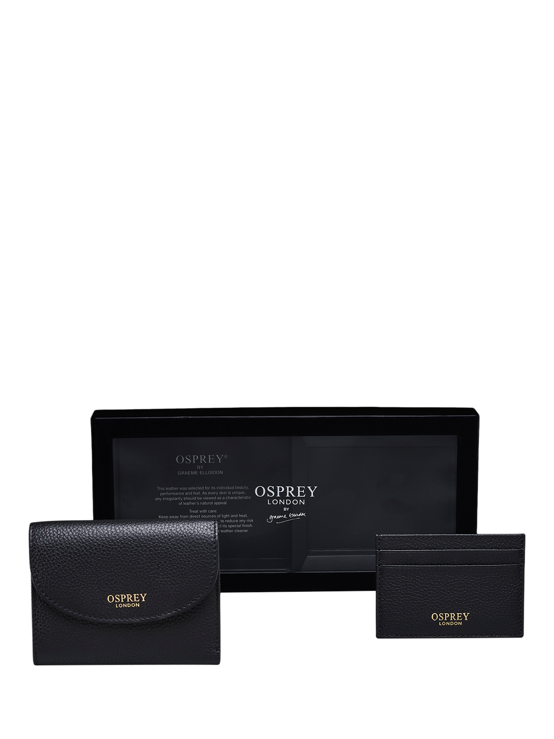 Product image 2 of 9, which shows OSPREY LONDON The Tilly Leather Purse Set, Black