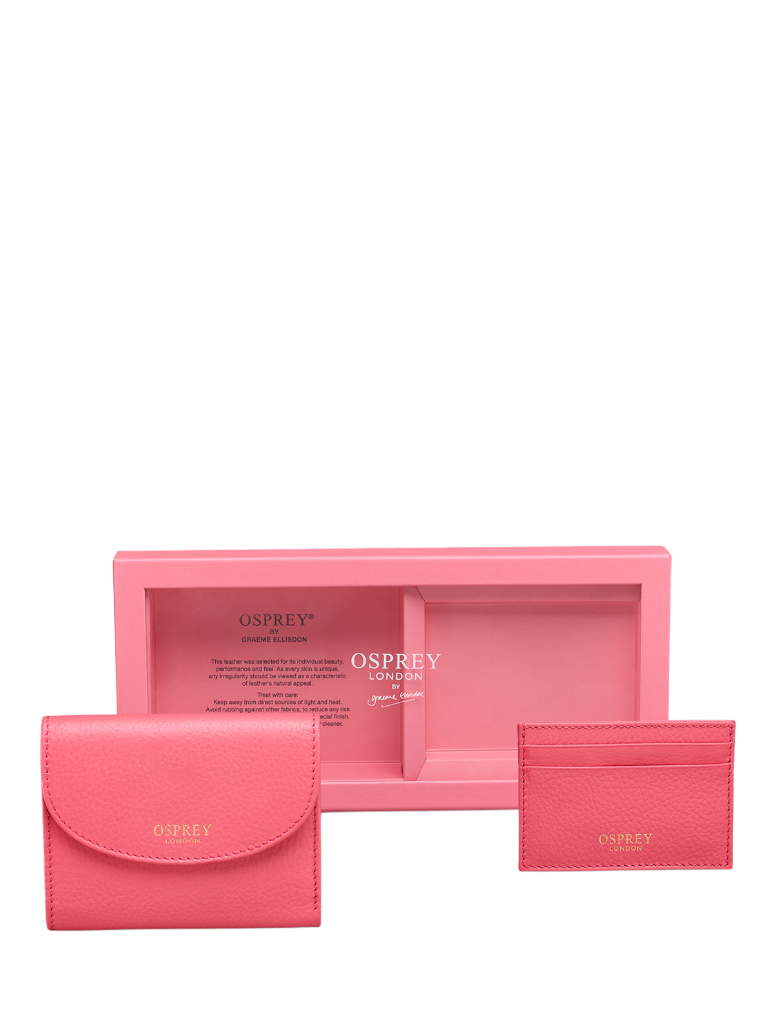 Product image 2 of 9, which shows OSPREY LONDON The Tilly Leather Purse Set, Guava