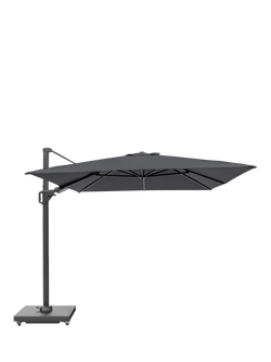 Pacific Challenger T2 Rectangular Free-Arm Tilt Parasol & Base with Cover, 3.5 x 2.6m, Anthracite