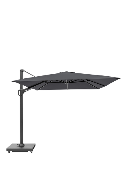 Pacific Challenger T2 Rectangular Free-Arm Tilt Parasol & Base with Cover, 3.5 x 2.6m, Anthracite