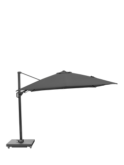 Pacific Challenger T2 Square Free-Arm Tilt Parasol & Base with Cover, 3m, Anthracite