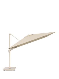 Pacific Challenger T2 Square Free-Arm Tilt Parasol & Base with Cover, 3m, Champagne