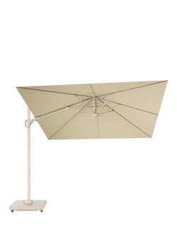 Pacific Challenger T2 Square Free-Arm Tilt Parasol & Base with Cover, 3m, Champagne