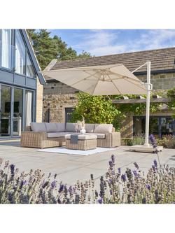 Pacific Challenger T2 Square Free-Arm Tilt Parasol & Base with Cover, 3m - view 2, Champagne