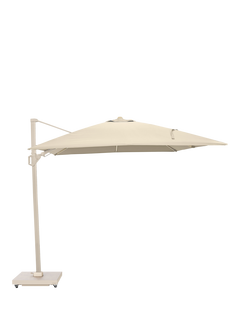 Pacific Glow Challenger T2 Square LED Light Parasol & Base with Cover, 3m, Champagne