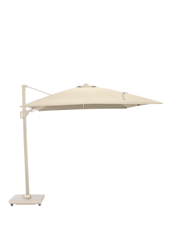 Pacific Glow Challenger T2 Square LED Light Parasol & Base with Cover, 3m, Champagne