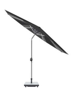 Pacific Glow Defender Round Centre Pole LED Light Parasol & Base with Cover, 3m, Anthracite