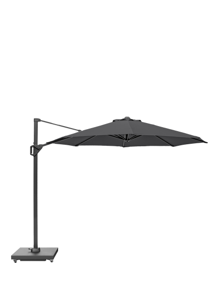 Pacific Voyager T1 Free-Arm Tilt Round Parasol & Base with Cover, 3m, Anthracite