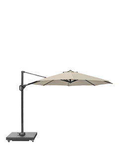 Pacific Voyager T1 Free-Arm Tilt Round Parasol & Base with Cover, 3m, Champagne