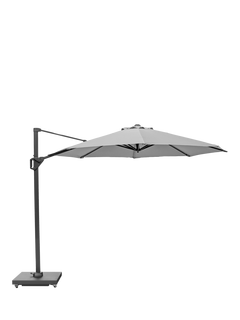 Pacific Voyager T1 Free-Arm Tilt Round Parasol & Base with Cover, 3m, Light Grey