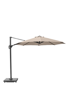 Pacific Voyager T1 Free-Arm Tilt Round Parasol & Base with Cover, 3m, Taupe