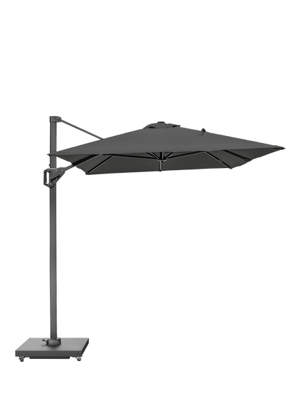 Pacific Voyager T1 Free-Arm Tilt Rectangular Parasol & Base with Cover, 3 x 2m, Anthracite
