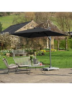 Pacific Voyager T1 Free-Arm Tilt Rectangular Parasol & Base with Cover, 3 x 2m - view 2, Anthracite