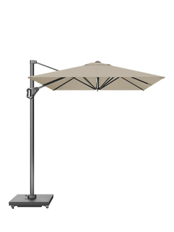 Pacific Voyager T1 Free-Arm Tilt Rectangular Parasol & Base with Cover, 3 x 2m, Champagne