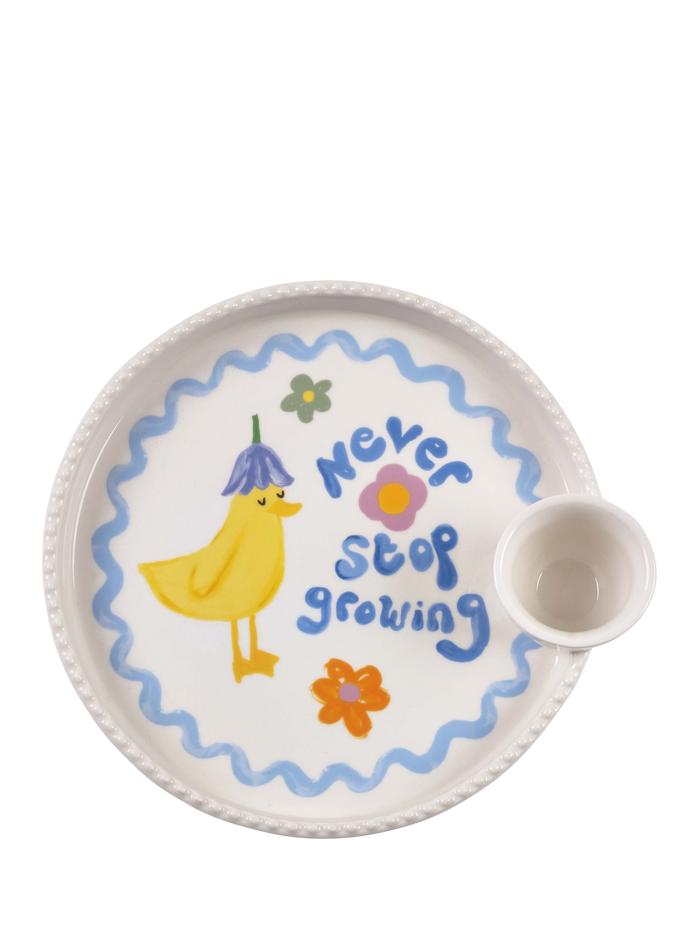 Eleanor Bowmer Easter 'Never Stop Growing' Stoneware Egg Cup Chick Plate