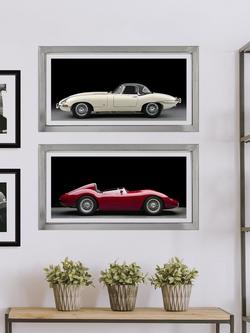 Brookpace Lascelles 'Jaguar E-Type' Car Framed Print, 49 x 99cm, White/Black - view 2, White, Black