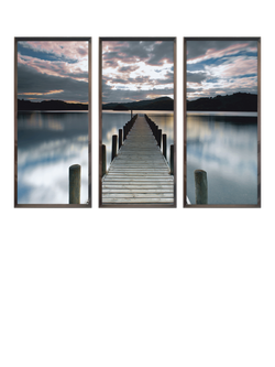 Brookpace Lascelles 'Jetty Triptych' Framed Prints, Set of 3, 157 x 115cm, Blue, Blue