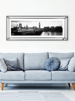 Brookpace Lascelles 'Westminster, London' Framed Print, 43 x 106cm, Black/White - view 2, Black, White