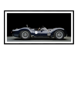 Brookpace Lascelles 'Maserati Birdcage' Car Framed Print & Mount, 37 x 101cm, Black, Black, White