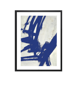 Brookpace Lascelles 'Nero 6' Abstract Framed Print & Mount, 75 x 55cm, Blue, Blue