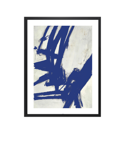Brookpace Lascelles 'Nero 6' Abstract Framed Print & Mount, 75 x 55cm, Blue, Blue