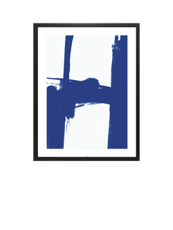 Brookpace Lascelles 'Nero 7' Abstract Framed Print & Mount, 75 x 55cm, Blue, Blue