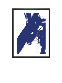 Brookpace Lascelles 'Nero 8' Abstract Framed Print & Mount, 75 x 55cm, Blue, Blue