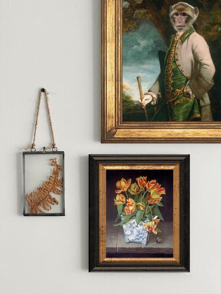 Brookpace Lascelles 'Orange Tulips in China Vase' Framed Canvas Print, 44 x 36cm, Yellow/Red - view 2, Yellow, Red, Blue