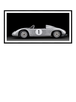Brookpace Lascelles 'Porsche 718 RSK' Car Framed Print & Mount, 37 x 101cm, Black, Black, White