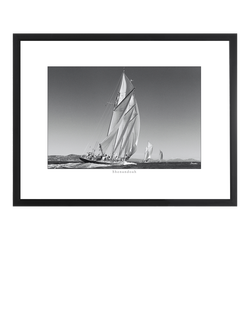 Brookpace Lascelles 'Shenandoah' Yacht Framed Print & Mount, 35 x 45cm, Black/White, Black, White