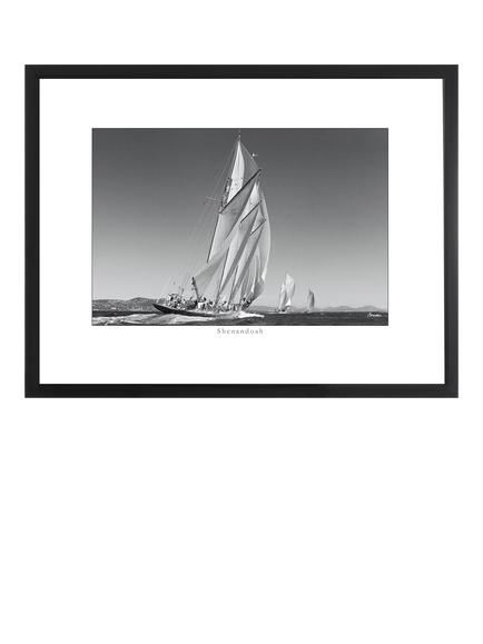 Brookpace Lascelles 'Shenandoah' Yacht Framed Print & Mount, 35 x 45cm, Black/White, Black, White