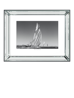 Brookpace Lascelles 'Shenandoah' Yacht Framed Print & Mount, 50 x 40cm, Black/White, Black, White
