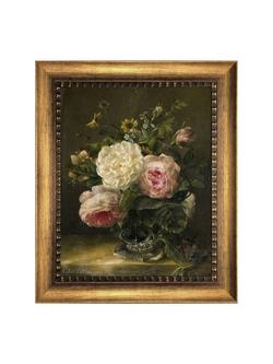 Brookpace Lascelles 'Still Life of Flowers in Vase' Framed Canvas Print, 64 x 54cm, Multi