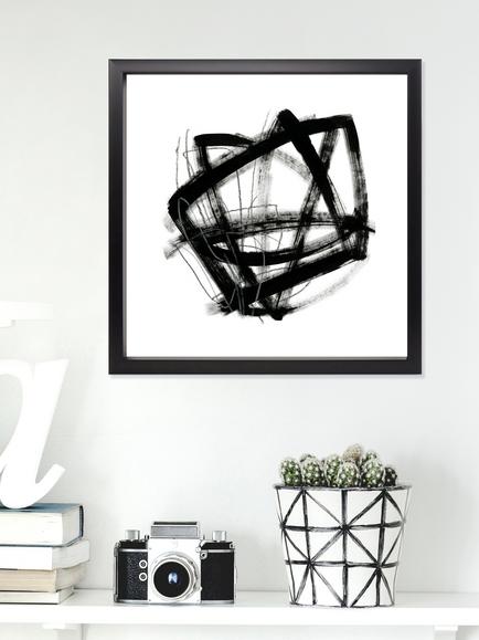 Brookpace Lascelles 'Tessellation III' Framed Print & Mount, 53 x 53cm, Black - view 2, Black