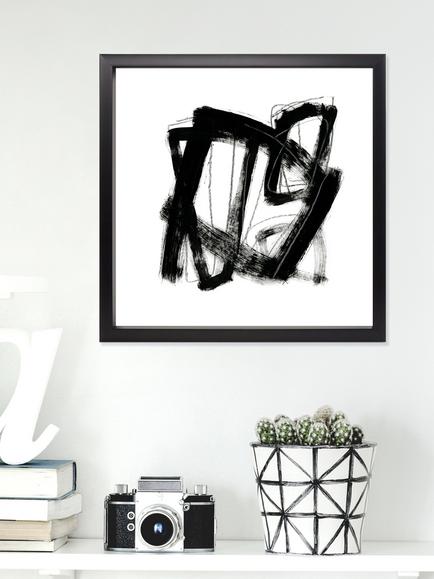 Brookpace Lascelles 'Tessellation VII' Framed Print & Mount, 53 x 53cm, Black - view 2, Black