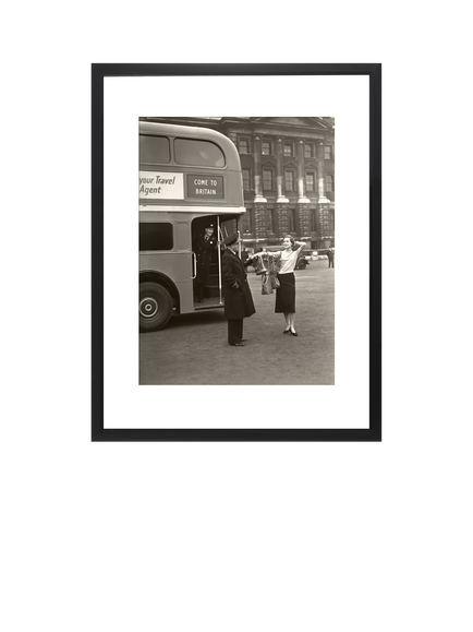 Brookpace Lascelles 'Welcome to Britain' Framed Print, 55 x 45cm, Black/White, Brown