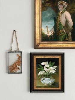 Brookpace Lascelles 'White Flowers in Vase' Framed Canvas Print, 44 x 36cm, White/Blue - view 2, White, Blue