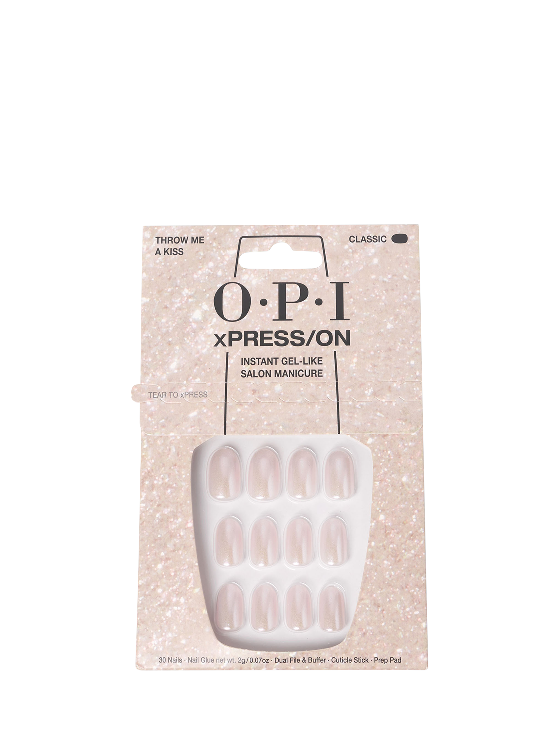 Product image 1 of 7, which shows OPI xPRESS/ON Artificial Nails, Throw Me A Kiss