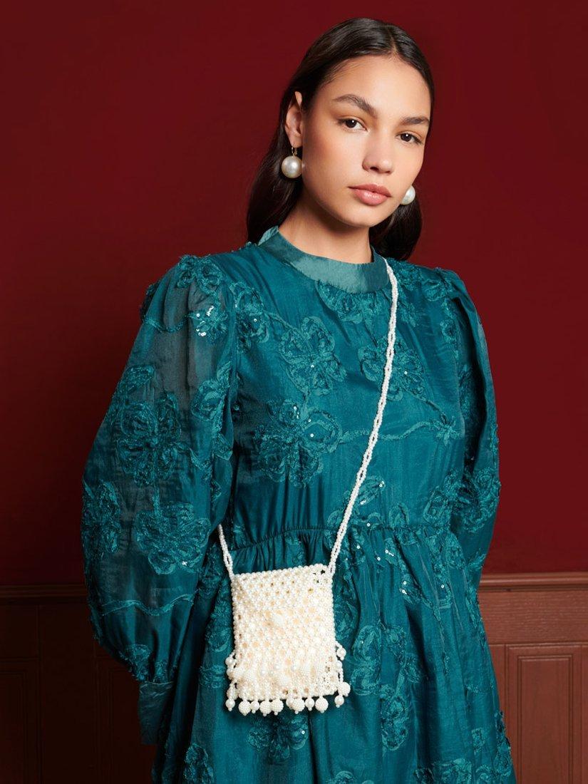 Product image 1 of 2, which shows Sister Jane Dream Bessie Pearl Tassel Mini Bag, Cream