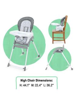 Ingenuity Trio Foldaway 6-in-1 Highchair, Quill - view 2, Quill