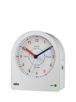 Braun Kids' BC22 Analogue Time Teacher Alarm Clock, White - view 2, White