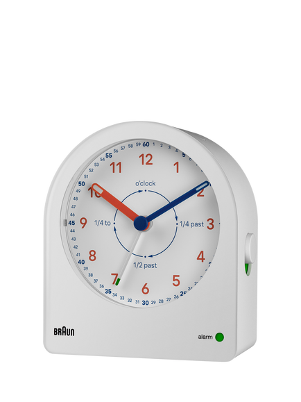 Braun Kids' BC22 Analogue Time Teacher Alarm Clock, White - view 2, White