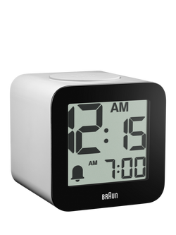Braun BC25 Time Speaking Digital Alarm Clock, White, White