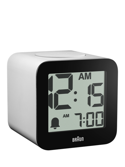 Braun BC25 Time Speaking Digital Alarm Clock, White, White
